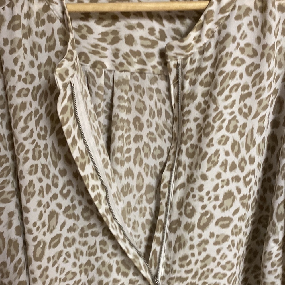 Apt 9 plus size half zip soft and silky animal print popover blouse women’s 3X - Picture 6 of 11